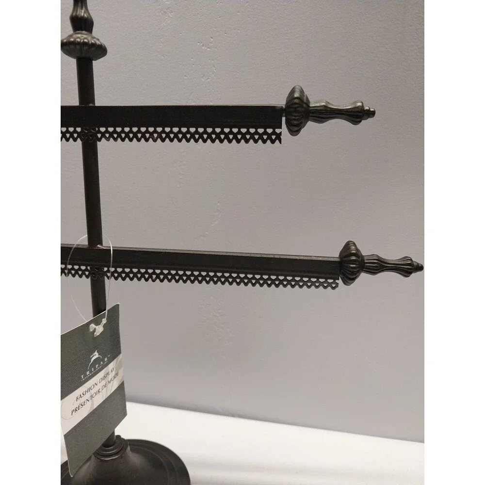 Tripar 2 Tier Metal Jewelry Display Stand Bracelet Watch Holder Black Retail